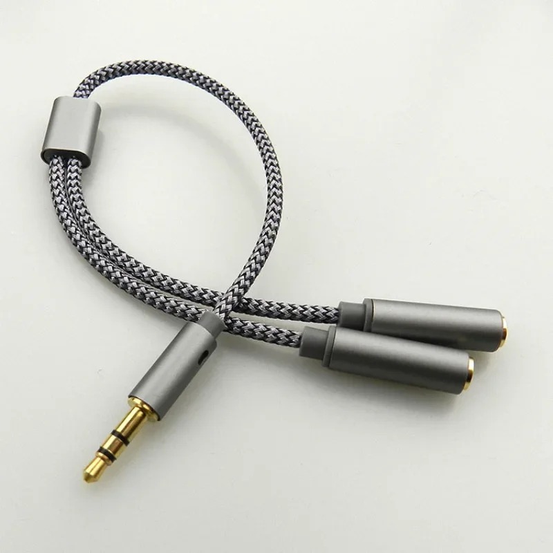 Audio Splitter Y - Adapter słuchawkowy Rozdzielacz słuchawkowy z mikrofonem
