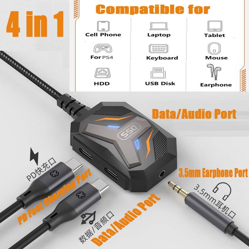 Cable Extension 3.5 - Rozdzielacz USB-C na 3.5mm Stereo Jack,