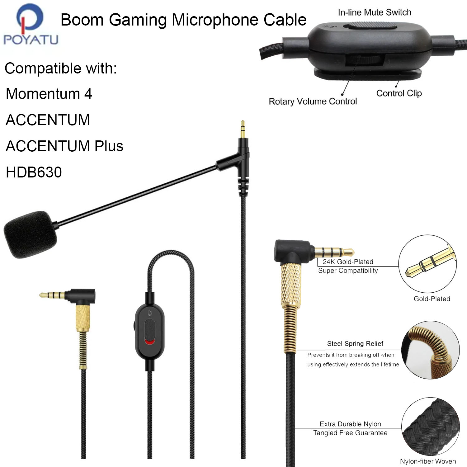 Sennheiser Headphone Momentum 4 - Kabel mikrofonowy do słuchawek Sennheiser HDB630